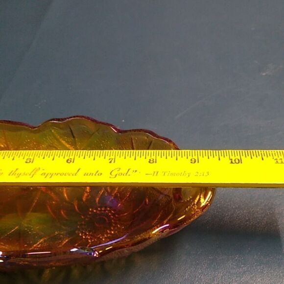 Vintage Amber Carnival Glass Candy Dish Cottagecore Grandmacore - Picture 5 of 5